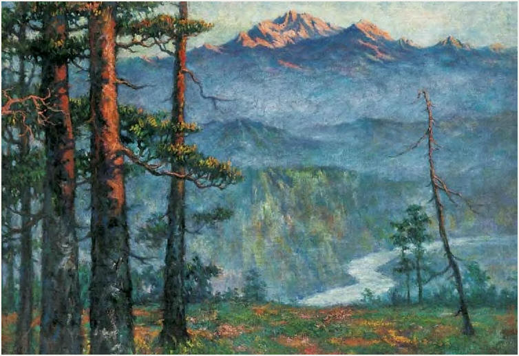 徐悲鸿 作于1940年 喜玛拉雅山70×98cm