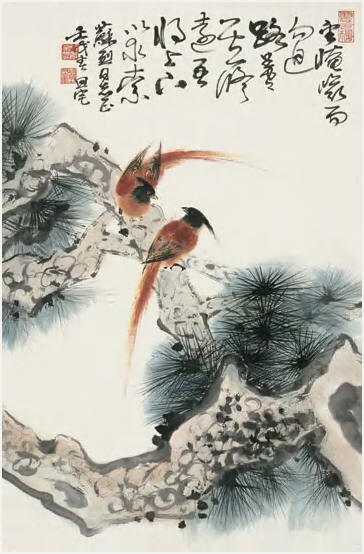 刘旦宅 1982年作 苍松寿眉 立轴81.5×53.5cm