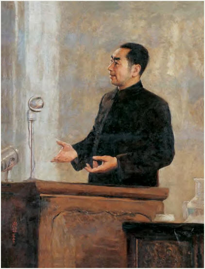 靳尚谊 1956年作 在和平的讲坛上100×80cm