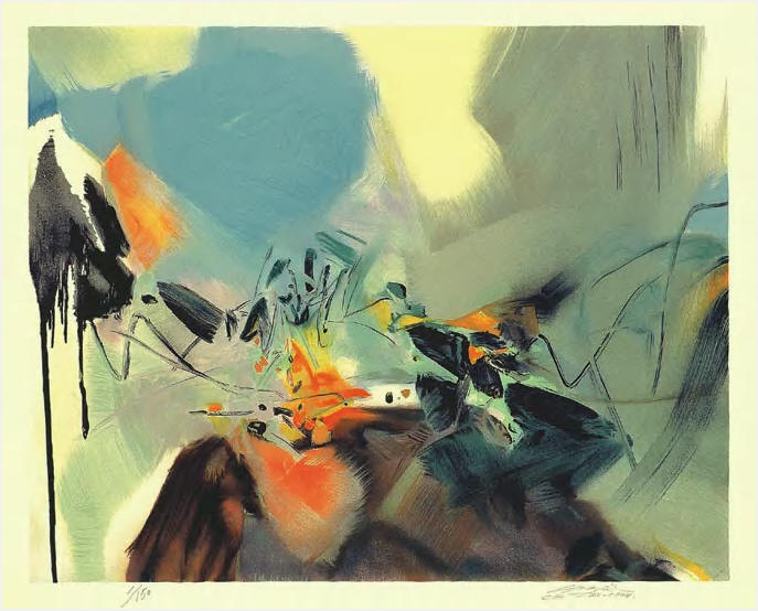 朱德群 2001年作 抽象的风景60×76cm