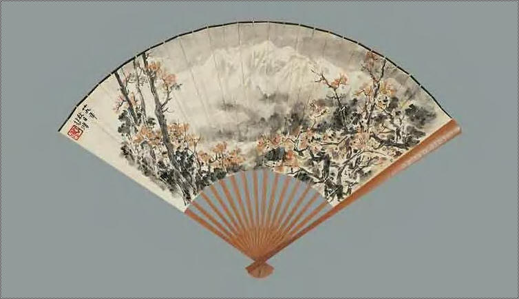 徐悲鸿 山水 成扇19×50cm