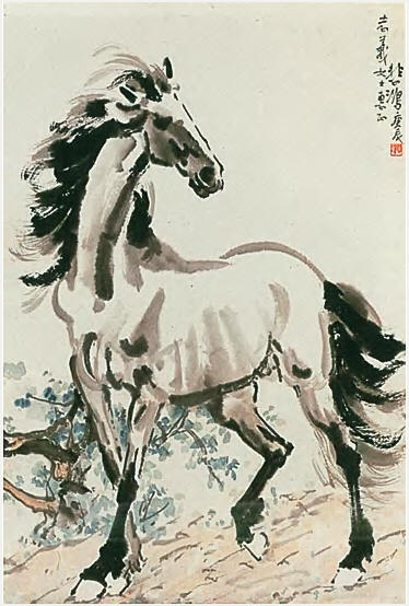 徐悲鸿 1940年作 骏马 立轴74×49.5cm