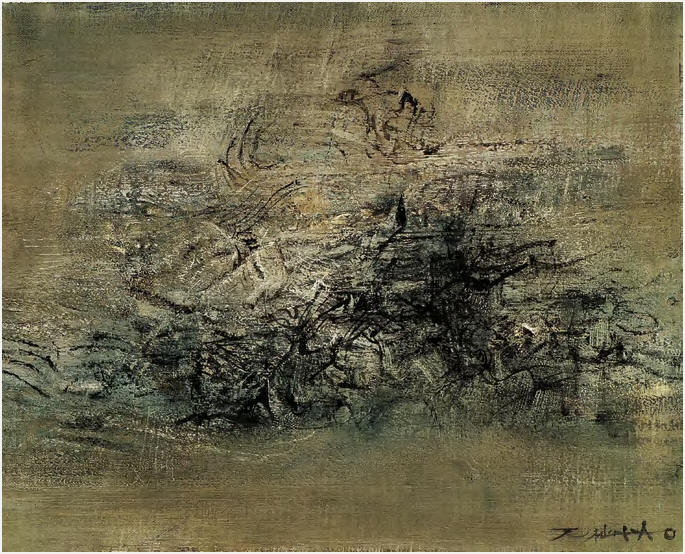 赵无极 1960年作 构图22×27.5cm