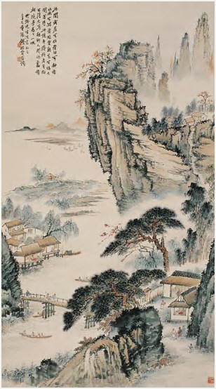 钱松喦 人间仙境 立轴153×85.5cm