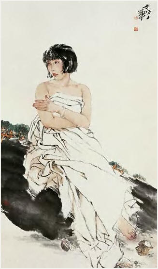 何家英 人物 立轴91×54cm