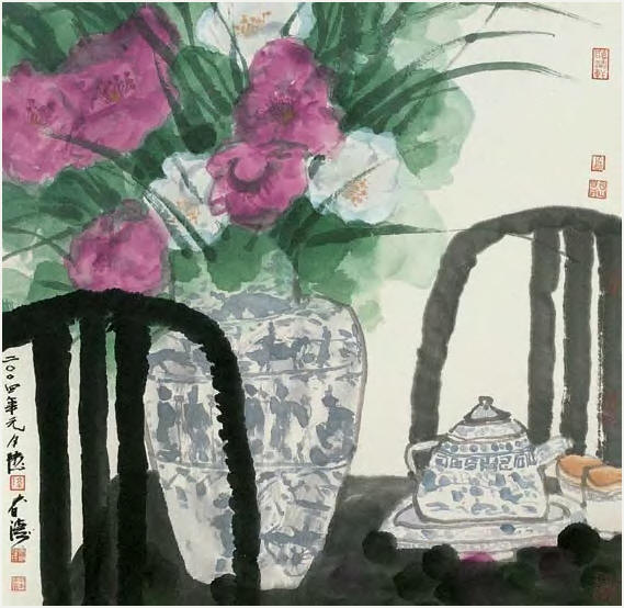 陆春涛 平安富贵 立轴68×67cm