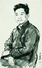 王子武 画家肖像 立轴