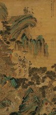 顾见龙 康熙戊辰（1688年） 山水人物 立轴
