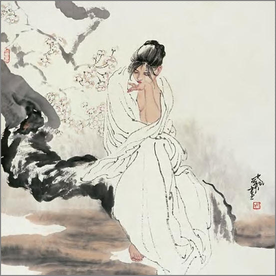 何家英 人物 镜心69×69cm