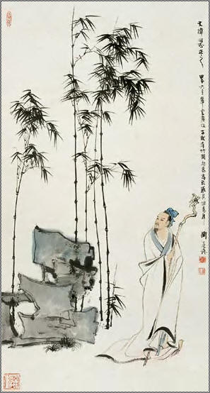 刘旦宅 竹林高士 立轴88×47cm