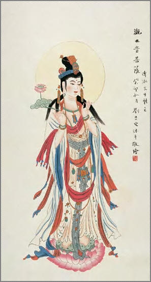 刘旦宅 观音 立轴92×49cm