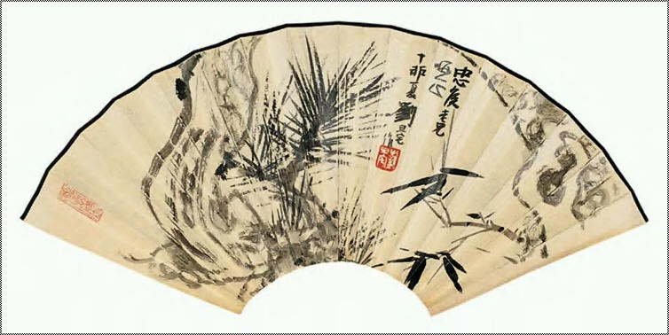 刘旦宅 花卉 扇面