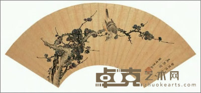 姜泓 花鸟 扇面 17×52cm