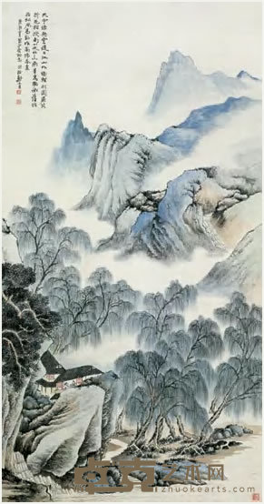 郑午昌 嵩阳春画图 轴 152×79cm
