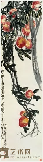 吴昌硕 三千年硕果图 轴 179×47cm