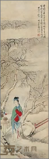 陶云 新雪烹茶图 镜心 87×26.5cm
