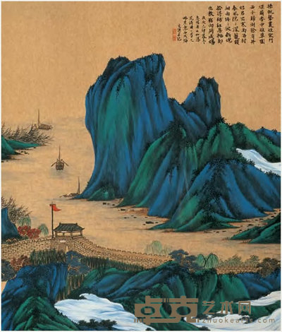 米文杰 唐六如诗意 镜心 51.5×43.5cm