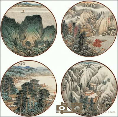 宋玉麟 四季山水 四帧 镜心 33cm×4