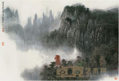 王晓龙 秀谷山庄 镜心 69.5×102.5cm