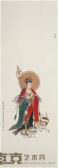 赵治民 地藏菩萨法相 立轴 96×32.5cm