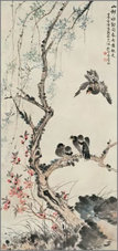 陆抑非 花鸟 立轴