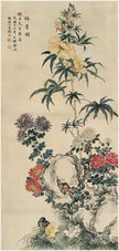 金城 花鸟 立轴