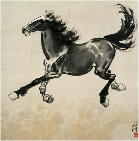 徐悲鸿 奔马 镜心62.5×61cm