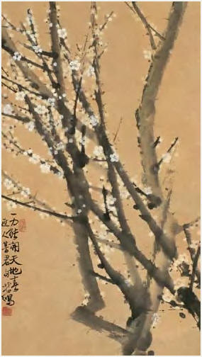 徐悲鸿 梅花图 立轴80.2×45cm