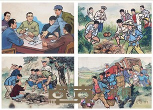张方震 宣传组画（四幅） 