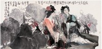 陈政明 2007年作 莲影箫声 镜心