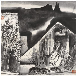 谷文达 1980年作 风景67×67cm