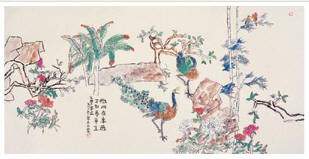 朱新建 1990年作 春苑雨过 镜心63×129cm