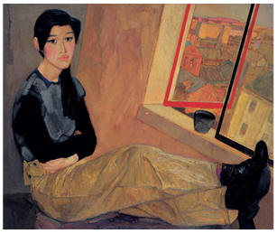 戴士和 1993年作 窗前100×120cm