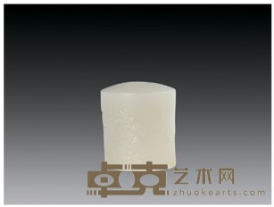 清 白玉笔杆头 高3cm