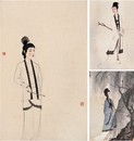 傅抱石 打起黄莺儿（画稿） 镜心