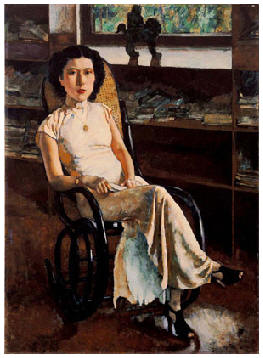 徐悲鸿 1939年作 珍妮小姐画像136.5×98cm