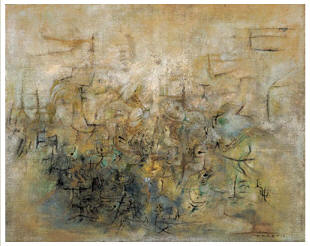 赵无极 1954年作 抽象风景64.8×81cm