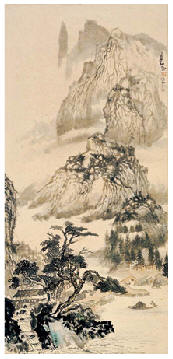 赵春翔 约1970年作 山水 水墨 纸本118.8×55cm