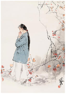 何家英 仕女 镜心83×58cm