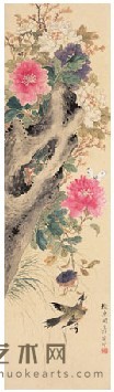江寒汀 富贵白头 镜心 117.6×33cm
