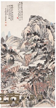 吴琴木 癸酉（1933年）作 溪堂听松 立轴 122.5×63.1cm