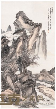 冯超然 乙丑（1925年）作 寒林萧寺 立轴 148×75.8cm