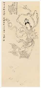 张大千 乙亥（1935年）作 天女散花 立轴