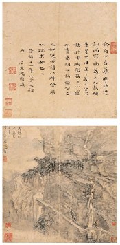 沈颢 崇祯十一年（1638）作 书画合璧 立轴