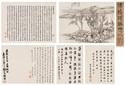 方薰 戊午（1798年）作 停桡听雁图册 册页（十一开）