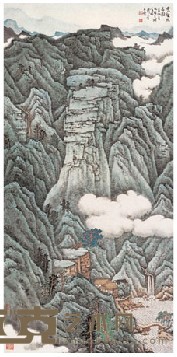 宋玉麐 壬申(1992年)作 云壑幽居 镜心 136.6×66.4cm