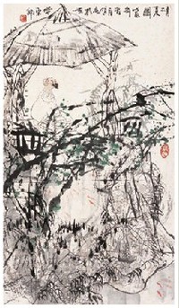 王明明 戊辰(1988年)作 清夏图 立轴