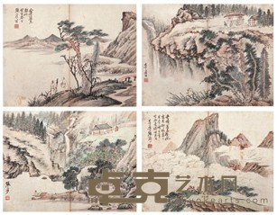张大千 春夏秋冬 38×48.5cm×4