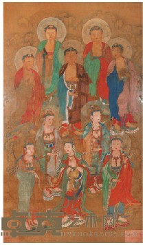 明天启 佛像画 191×113cm
