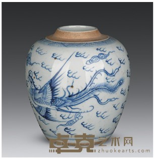青花花卉纹罐 高13cm；直径11cm